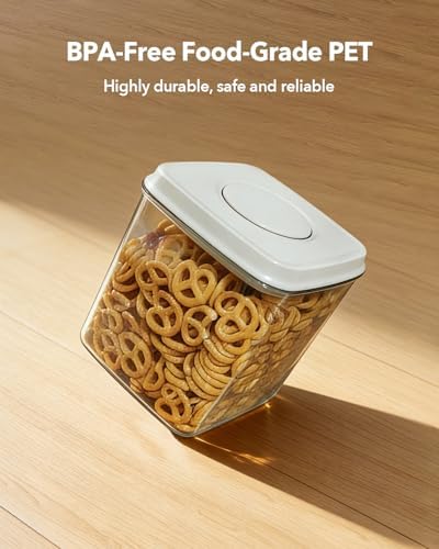 Airtight Food Storage Container with One-Touch Lid, 2.8 QT / 2.65 L Stackable BPA-Free PET for Coffee, Sugar, Spices & Pantry Organization. - Image 4