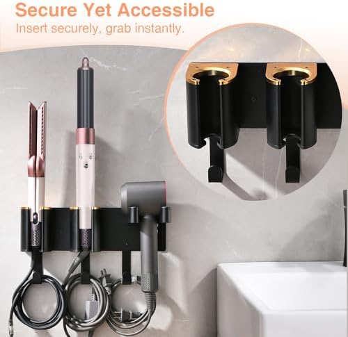 Hair Tool Organizer Wall Mount, Hair Dryer Curling iron Organizer - Image 4