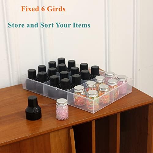 2 Pack Fixed 6 Grids Clear Plastic Organizer Sorting Tray - Image 3