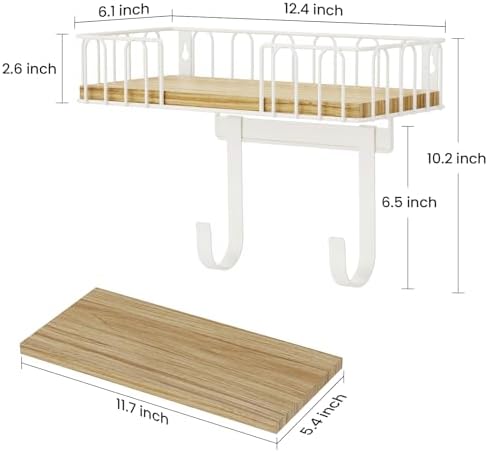TJ.MOREE Ironing Board Hanger Metal Wall Mount Iron and Ironing Board Holder, Laundry Room Decor and Storage with Large Storage White - Image 3