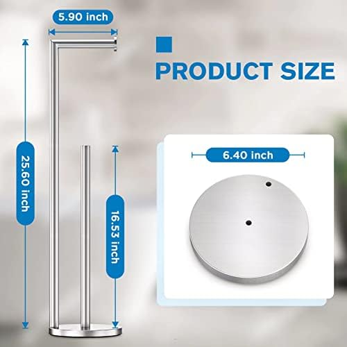 Toilet Paper Holder Stand, Brushed Nickel Toilet Paper Holder Free Standing - Image 2