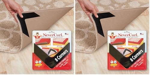 iPrimio Rug Gripper - Pack of 16 Secure Rug Corner Grippers for Indoor and Outdoor Use - Helps Prevent Curling and Slipping - Ideal Carpet Corners to Keep from Curling - 7.5 x 7.5 Inches by iPrimio
