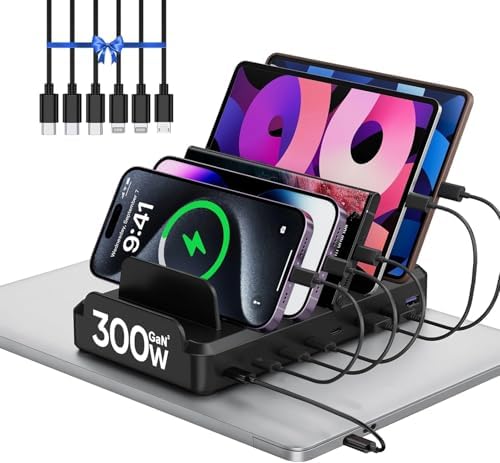 Lcssio 300W Charging Station for Multiple Devices, 8 Port Fast Charger by LcssioChargeFaster
