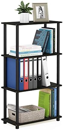 Furinno Turn-N-Tube Toolless 4-Tier Storage Shelves, Espresso by Furinno-FitsYourSpaceFitsYourBudget