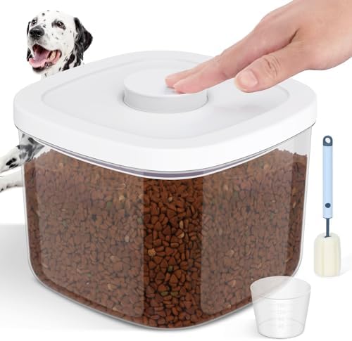LEAWALK 5 Lbs Airtight Dog Cat Pet Food Storage Container PopTop White by LEAWALK