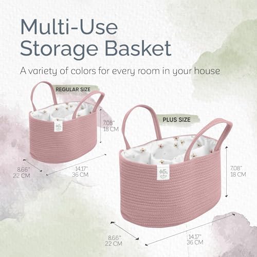 Kiddycare Diaper Caddy Nappy Organiser Changing Basket (Pink) - Image 5