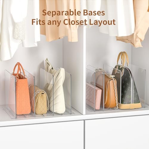 GoMaihe Purse Organizer for Closet: 4 Sets Adjustable Clear Bag Storage - Image 6