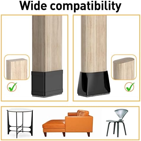 1" x 2" Rectangle Chair Leg Protectors for Hardwood Floors. - Image 5