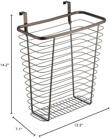 iDesign Steel Over-The-Cabinet Waste Basket or Storage Bin, The Axis Collection, 7.1" x 12.2" x 14.2", Bronze - Image 7