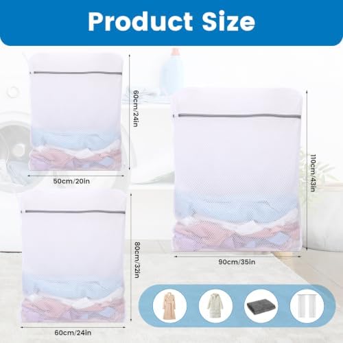 Dntorx 3 Pack X-Large + XX-Large + XXX-Large Mesh Laundry Bag for Delicates - Image 2