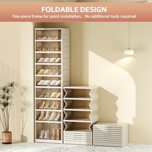 SYNCVIBE Shoe Rack Organizer for Entryway, 9 Tiers, 18 Pairs, 17.3" Wide - Image 3