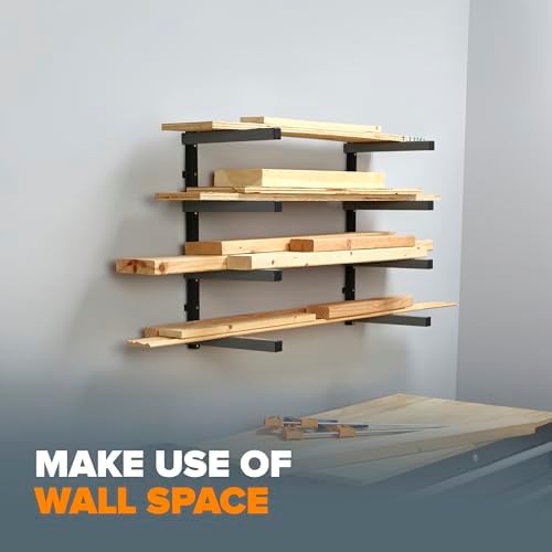 BORA 4-Level Lumber Storage Rack Wall Mount Wood Rack For Garage Organizer - Image 5