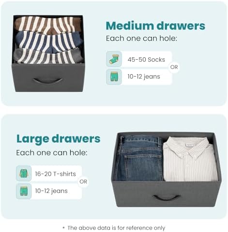 OLIXIS 7 Drawer Fabric Dresser for Bedroom, Clothes Storage Tower, Gray - Image 4