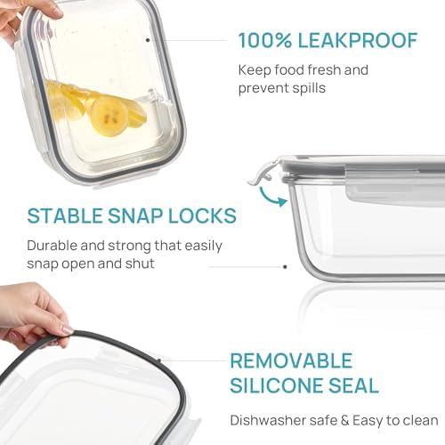 Vtopmart 1Pack 2260ml/76.4oz Extra Large Glass Storage Container with Lid - Image 6