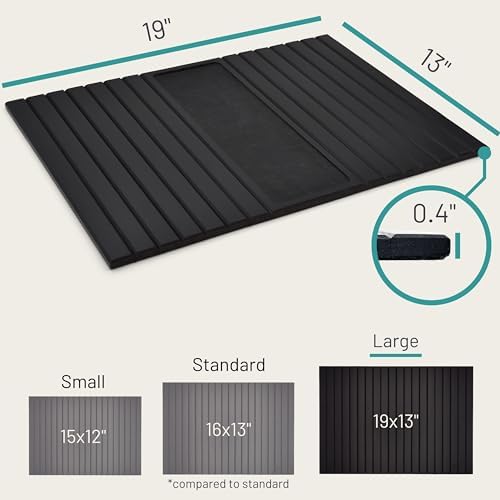 D&D Living® Sofa Tray - Flexible Couch Armrest Organizer with Anti-Slip Cork Pad | Sofa Tray with 18.5x13.4 inches, Sustainable Large Black Bamboo - Image 2
