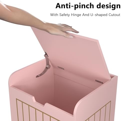 Aenuert Storage Chests, Small Cube Organizer Box,Wooden Entryway Storage (Pink, Without Handles) - Image 4