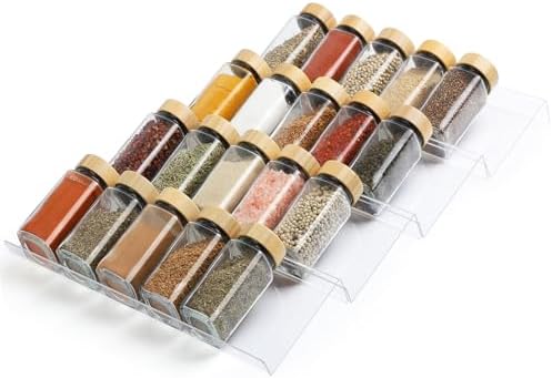 Spice Drawer Organizer 4 Tier, Acrylic Seasoning Organizer Rack, Small by Suneerplay