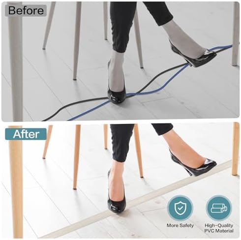 LSGCQ Floor Cord Cover Self Adhesive Cord Hider Floor Cable Management - Image 5