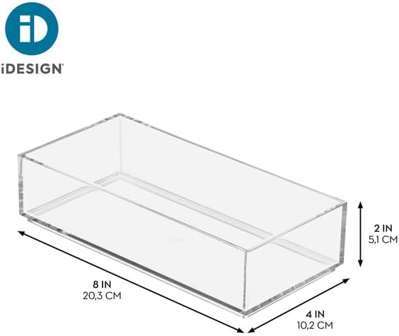 iDesign Clarity Collection Vanity Tray Organizer, 4" x 8" x 2", Clear - Image 3