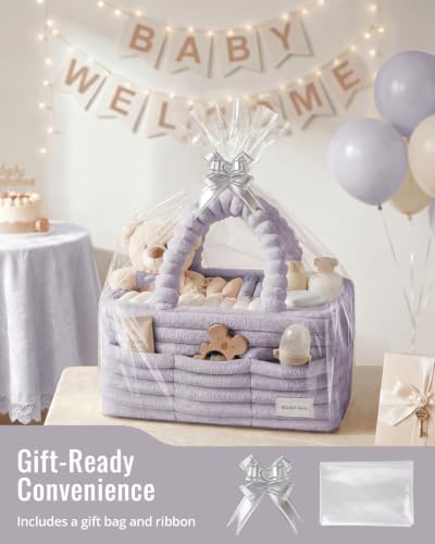 Blissful Diary Flannel Diaper Caddy Organizer & Gift Packaging,Light Purple - Image 6