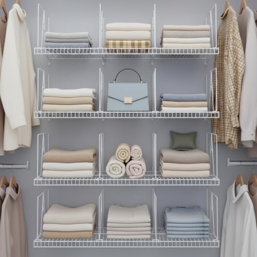 Wire Shelf Dividers, White, 12" Deep, 12" Height, 8 Pack - Image 5