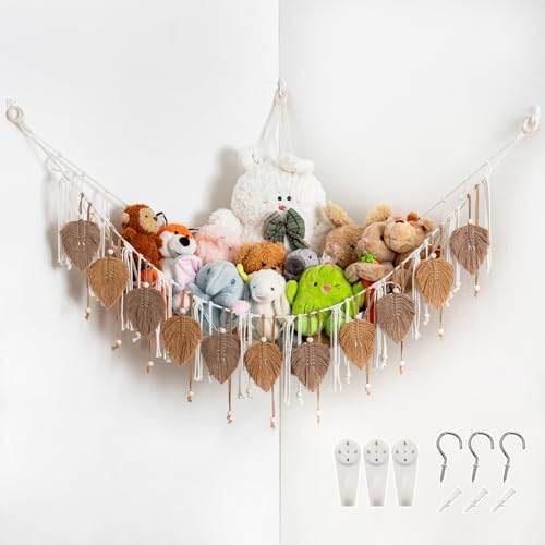 Pretty Jolly Stuffed Animal Hammock with Leaf Beads and Tassels by PrettyJolly