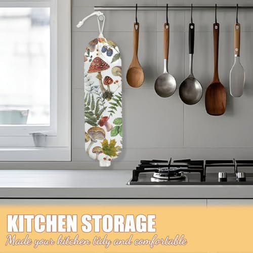 Mushroom Plastic Bag Holder, Wall Mount Grocery Bag Holder - Image 5