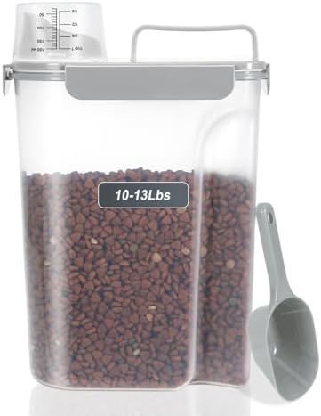 LEAWALK Cat Dog Pet Food Storage Container Up to 10Lbs BPA free-Gray by LEAWALK