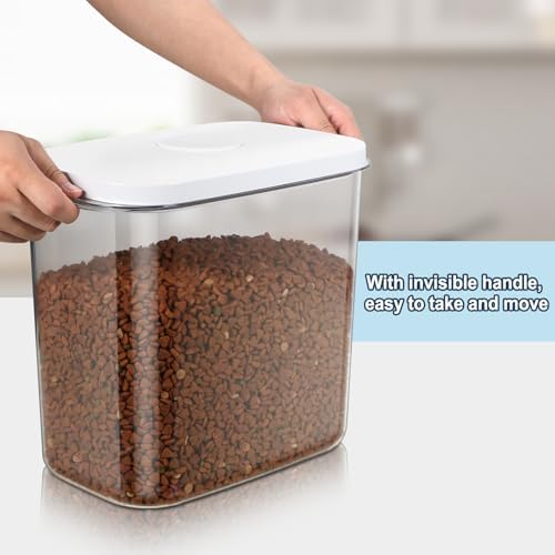 LEAWALK 12 Lbs Airtight Dog Cat Pet Food Storage Container PopTop White - Image 4