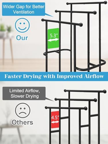 Freestanding Towel Rack for Bathroom, Pool & Outdoor, 3-Tier 39" Metal - Image 5