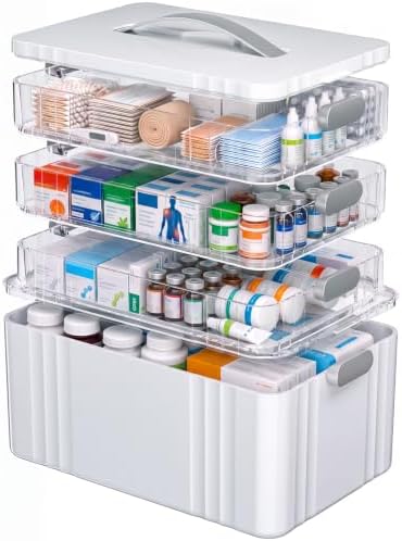 4-Tier Medicine Organizer - Multipurpose Medicine Cabinet Storage Box by Unknown