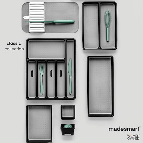 madesmart Classic 6 Compartment Silverware Tray, Carbon - Image 6