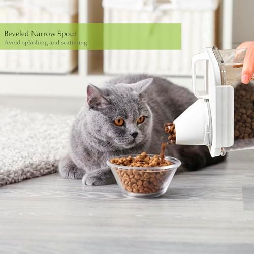 Cat Food Storage Container Small |3lb/2.5 L Clear Plastic Cat Food Treats Container Airtight with Measuring Cup|Portable Pet Food Containers Ideal for Travel| Easy Pour|BPA Free - Image 3