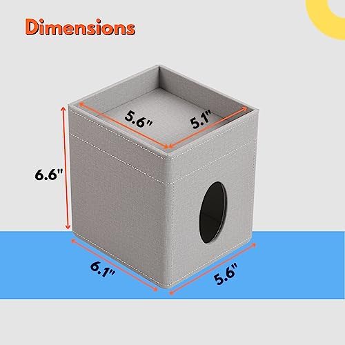LAMOTI Tissue Box Cover Square with Storage, PU Leather Cube Tissue Holder - Image 5