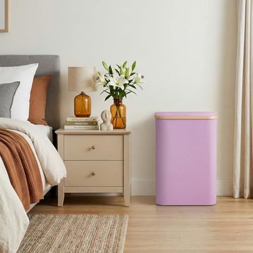 Lifewit 80L Large Laundry Basket with Lid, Removable Bags, Purple - Image 3