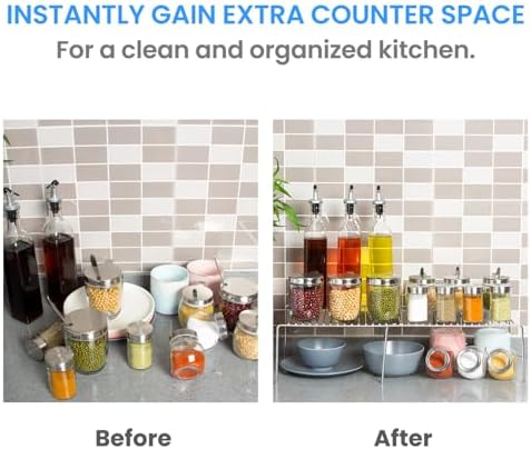 Tomorotec Spice Rack Cabinet Organizer, Expandable Steel, Kitchen, Silver - Image 4