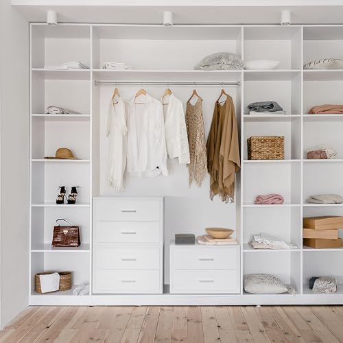 BOLUO Stackable Storage Drawers Closet Organizers and Storage Bins Fabric White 2 Drawer Dresser for Bedroom Office Modern - Image 2