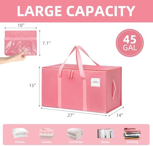 Moving Bags Heavy Duty Bubblegum Pink – Large Packing Bags for Moving, Extra Large Storage Totes with Zippers and Handles - Image 5