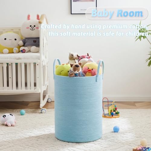 Laundry Basket,Woven Cotton Rope Laundry Hamper,40L for Decor Storage of Dirty Clothes,Toys and Blankets in Bathroom,Baby Room and Living Room - Image 4