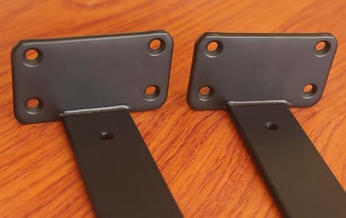 6 Pack - 9 inch Black Hidden L Shelf Bracket (1/5 Inch Thicked) Iron Floating Shelf Brackets Rustic Industrial Metal Brackets for Shelf Support - Image 3