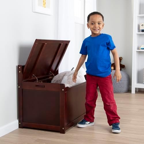 Melissa & Doug Wooden Toy Chest, Toy Storage Box with Hinged-Lid, Playroom Furniture for Kids Ages 3+ (Espresso) - Image 7