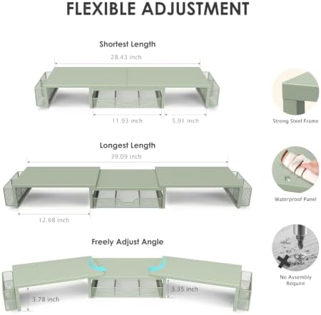 OPNICE Desk Organizers and Accessories, Dual Monitor Stand Riser - Image 2