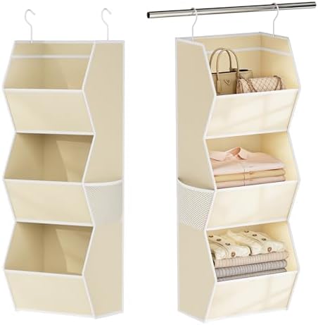 Hanging Closet Organizers and Storage for Kids Room Organization, 3 Tiers by Wawocs