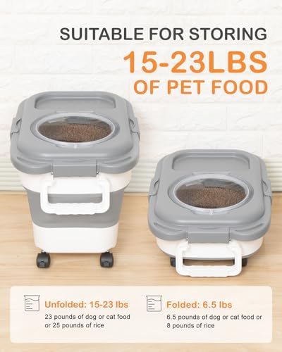 15-23 Lbs Dog Food Storage Container Airtight,Collapsible Pet Food Storage - Image 3