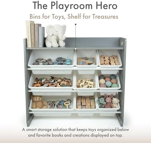 Humble Crew Kids Toy Organizer with Display Shelf, 9 Bins, 3 Tier Storage - Image 6