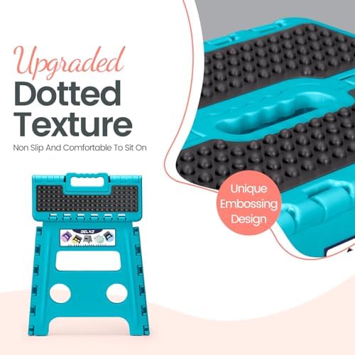 Delxo Folding Step Stool 13 Inch,300 Lbs Step Stool for Adults Blue - Image 6