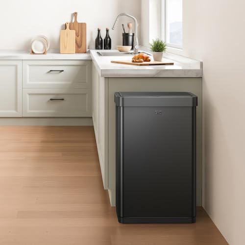 EKO Mirage X 80 Liter / 21.1 Gallons Motion Sensor Trash Can or Recycling Bin, Automatic Large Kitchen Trash Can Touchless, Stainless Steel, Matte Black - Image 3