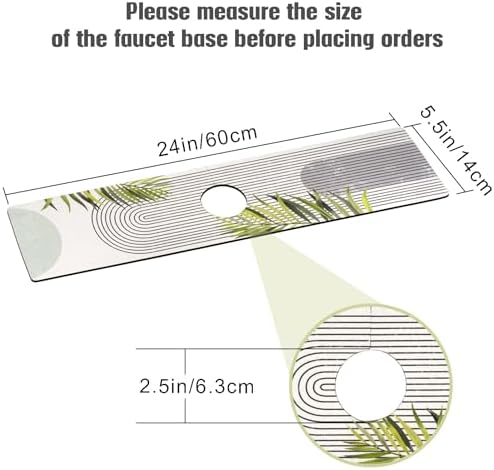 Sink Faucet Absorbing Mat, 2 Pack Drying Mat Around Faucet Sink Splash Guard Behind Faucet Sinkmat For Kitchen Bathroom Island Rv 24 * 5.5 Inch (60 * 14 cm) - Image 2