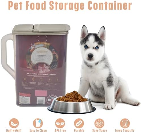 Buddeez Pet Food Storage Container - 8 Quart Capacity Dog / Cat Food & Bird Seed Container with Durable EZ Grip Handle, Flip Gray Lid (includes 1 Cup Clear Scoop) - Image 6
