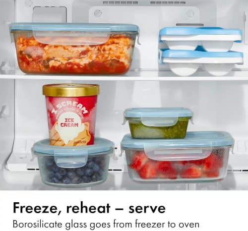 OXO Good Grips Smart Seal 8-Cup Glass Food Storage Container - Arctic Blue - Image 3